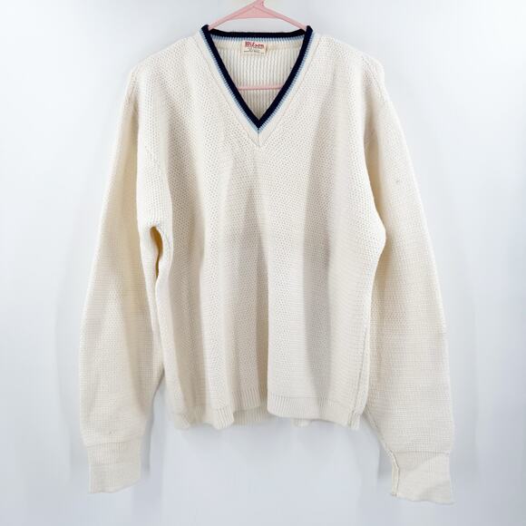 VINTAGE WILSON Sporting Good Sweater Large Mens 50's-60's Tennis Prep Ivy League
